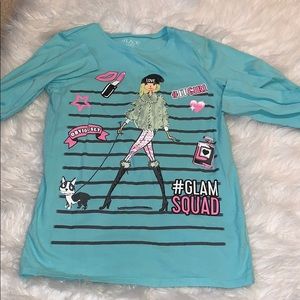 Teal basic graphic tee